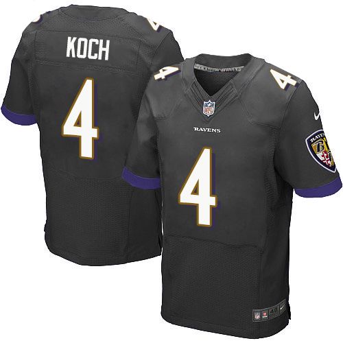 Nike Ravens #4 Sam Koch Black Alternate Men's Stitched NFL New Elite Jersey - Click Image to Close